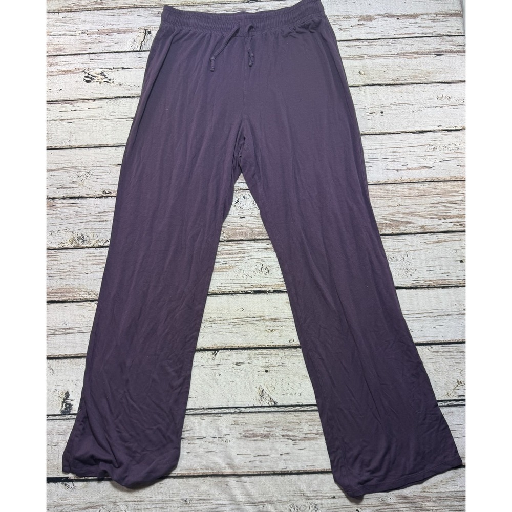 Nuuds Pajama Sleep Lounge Pants Purple Pull On Stretch Waist Soft Womens M
